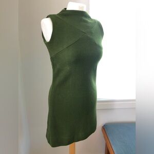 Vintage olive green wool handmade Gigi dress circa 1960s